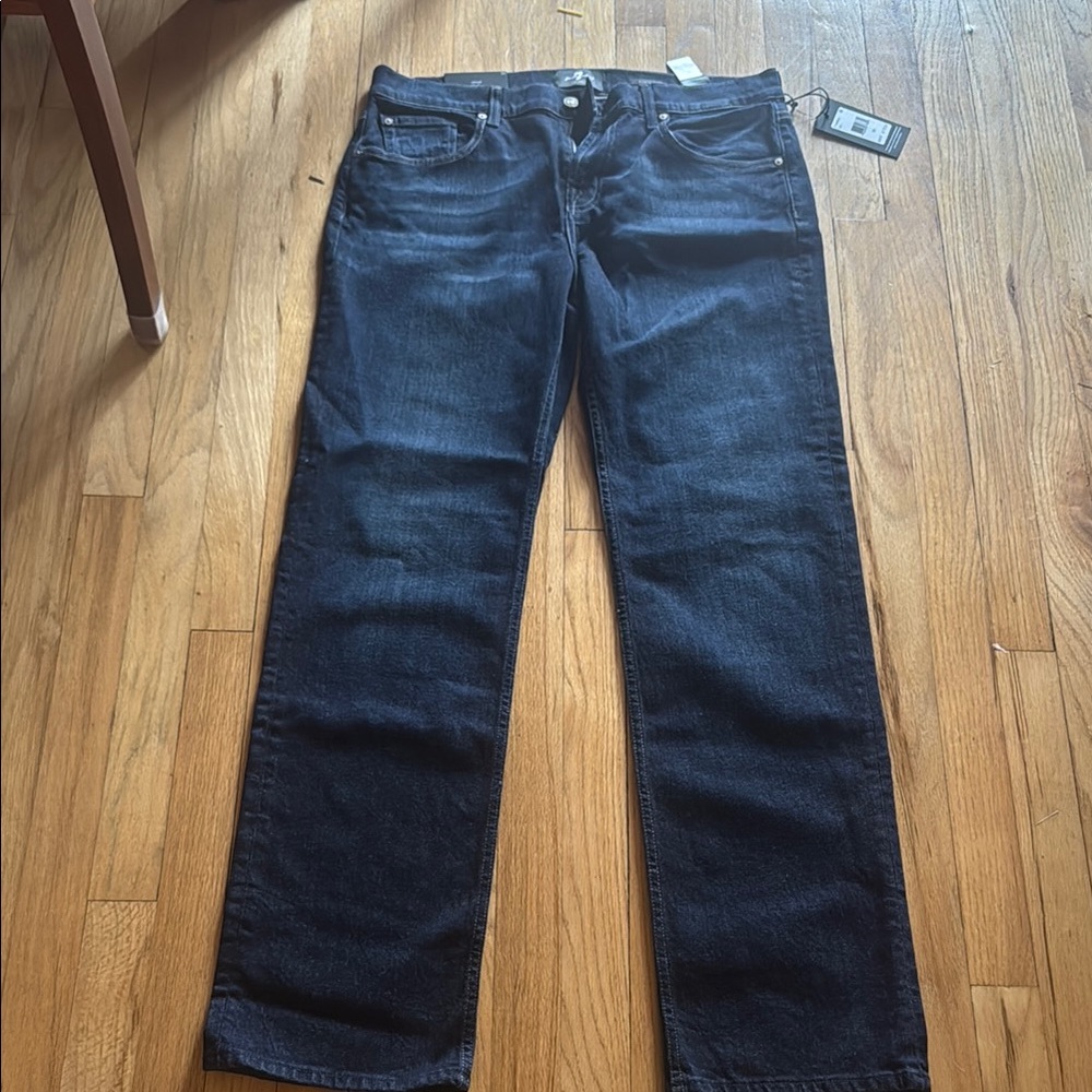 7 For All Mankind Dark Blue Straight Jeans